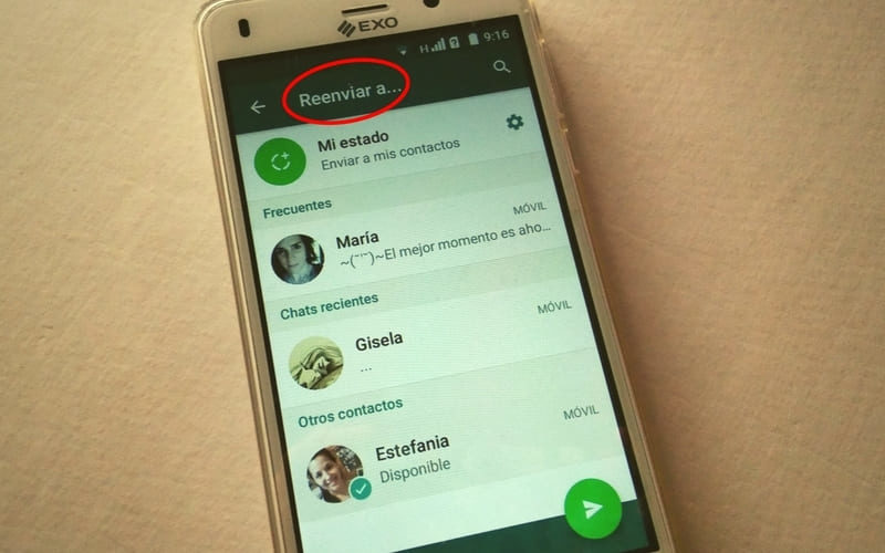 como reenviar mensaje en whatsapp