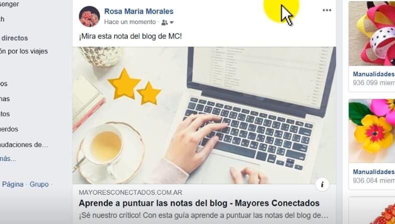 compartir nota blog en facebook