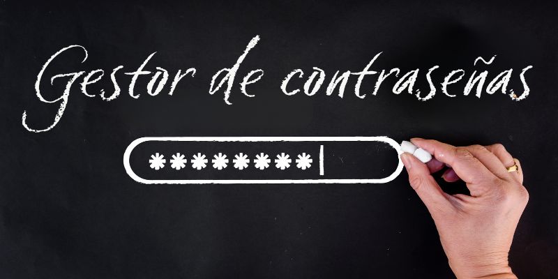 pizarra con inscripción "gestor de contraseñas"