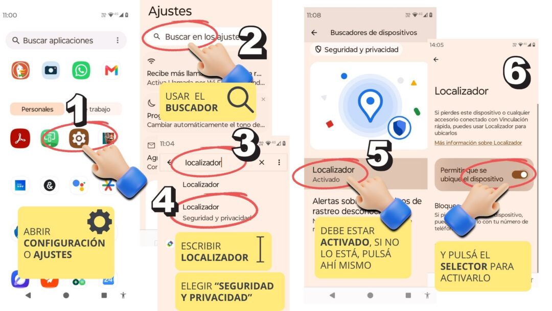 Activar Localizador de Google en celular Android