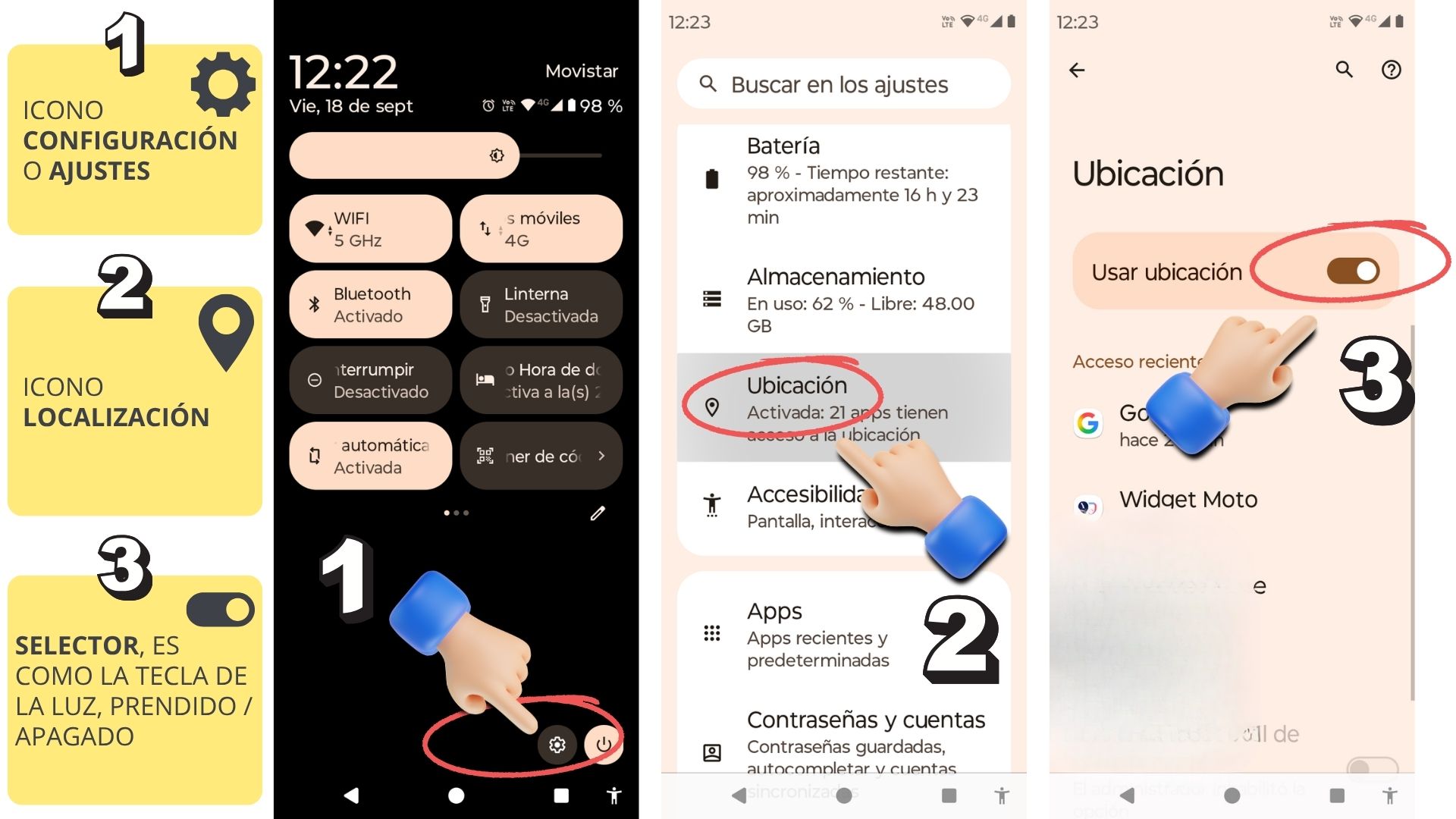 Activar ubicación en celular Android para poder encontrarlo