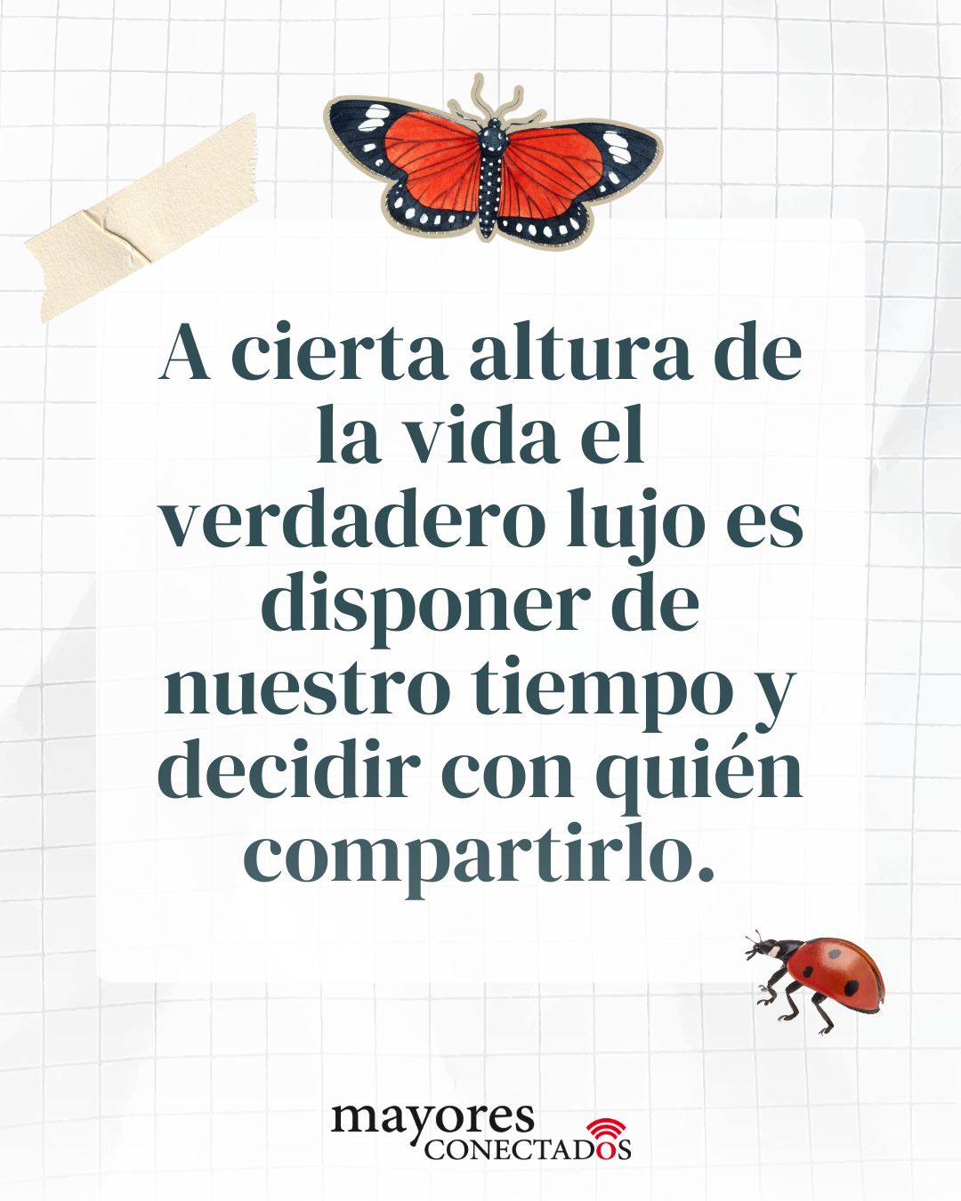 A cierta altura de la vida el verdadero lujo es disponer de nuestro tiempo y decidir con quien compartirlo. A cierta altura de la vida el verdadero lujo es disponer de nuestro tiempo y decidir con quien compartirlo.